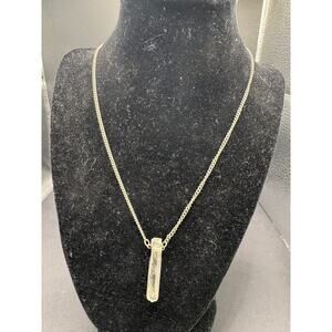 Vtg Altiplano Signed Natural Raw Clear Quartz Crystal Healing Pendant Necklace